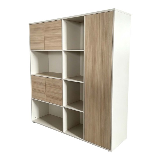 Βιβλιοθήκη γραφείου Chidi  σε oak-μπεζ απόχρωση 160x40x200εκ