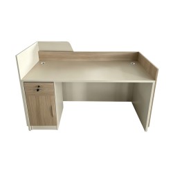 Γραφείο reception Kalu  σε oak-μπεζ απόχρωση 160x60x105εκ