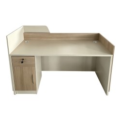 Γραφείο reception Kalu  σε oak-μπεζ απόχρωση 180x60x105εκ