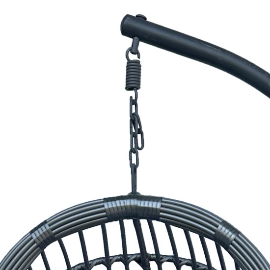 Κούνια φωλιά με βάση Cungo μέταλλο - pe rattan σε γκρι απόχρωση 125x105x195εκ Κούνια φωλιά με βάση Cungo μέταλλο - pe rattan σε γκρι απόχρωση 125x105x195εκ
