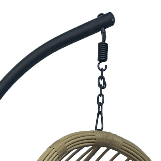 Κούνια φωλιά με βάση Cungo μέταλλο μαύρο- pe rattan μπεζ με μαύρο μαξιλάρι 125x105x195εκ Κούνια φωλιά με βάση Cungo μέταλλο μαύρο- pe rattan μπεζ με μαύρο μαξιλάρι 125x105x195εκ
