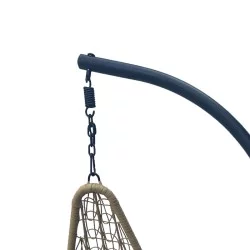 Κούνια φωλιά με βάση Soleil  μέταλλο μαύρο- pe rattan φυσικό με μαύρο μαξιλάρι 120x95x195εκ