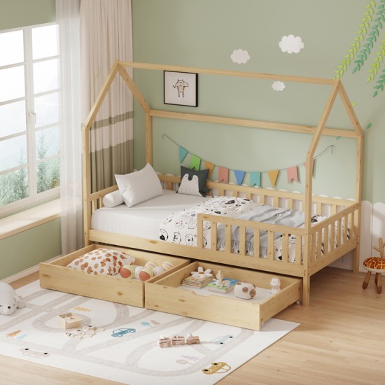 Παιδικό κρεβάτι Piccolo τ.Montessori με 2 συρτάρια ξύλο πεύκου σε φυσική απόχρωση 90x190εκ Παιδικό κρεβάτι Piccolo τ.Montessori με 2 συρτάρια ξύλο πεύκου σε φυσική απόχρωση 90x190εκ