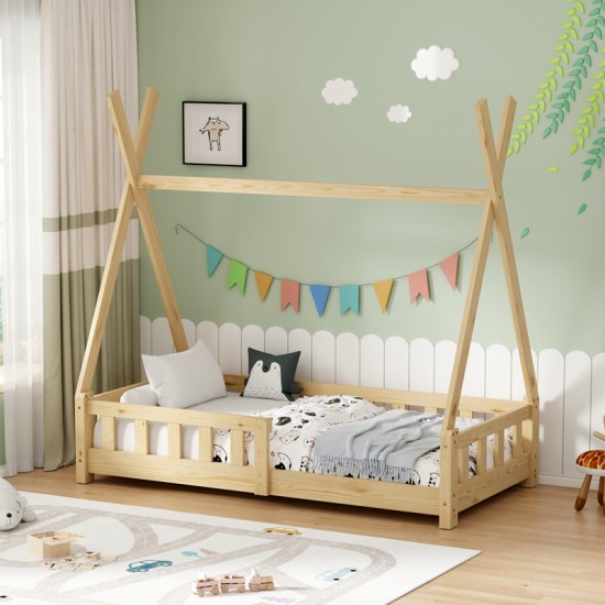 Παιδικό κρεβάτι Noam τ.Montessori με κιγκλίδωμα ξύλο πεύκου σε φυσική απόχρωση 70x140εκ Παιδικό κρεβάτι Noam τ.Montessori με κιγκλίδωμα ξύλο πεύκου σε φυσική απόχρωση 70x140εκ