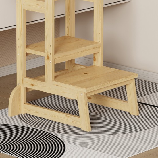 Παιδικός πύργος εκμάθησης Chiquel  τ. Montessori ξύλο σε φυσική απόχρωση 45.7x51x90εκ