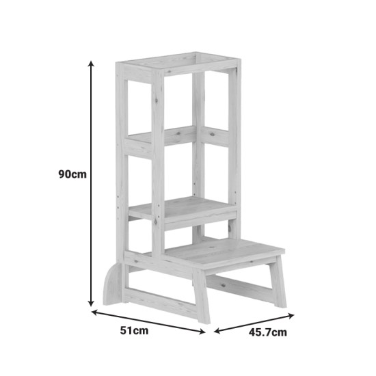 Παιδικός πύργος εκμάθησης Chiquel  τ. Montessori ξύλο σε φυσική απόχρωση 45.7x51x90εκ