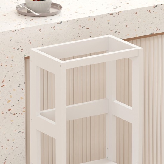 Παιδικός πύργος εκμάθησης Chiquel  τ. Montessori ξύλο σε λευκή απόχρωση 45.7x51x90εκ