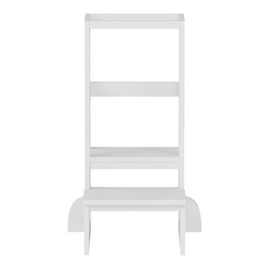 Παιδικός πύργος εκμάθησης Chiquel  τ. Montessori ξύλο σε λευκή απόχρωση 45.7x51x90εκ