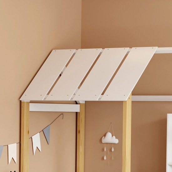 Παιδικό κρεβάτι Bedria  τ. Montessori ξύλο σε λευκή-φυσική απόχρωση 90x190εκ