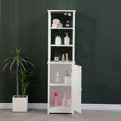 Ντουλάπι-στήλη Larben  mdf λευκό 40x33x150εκ