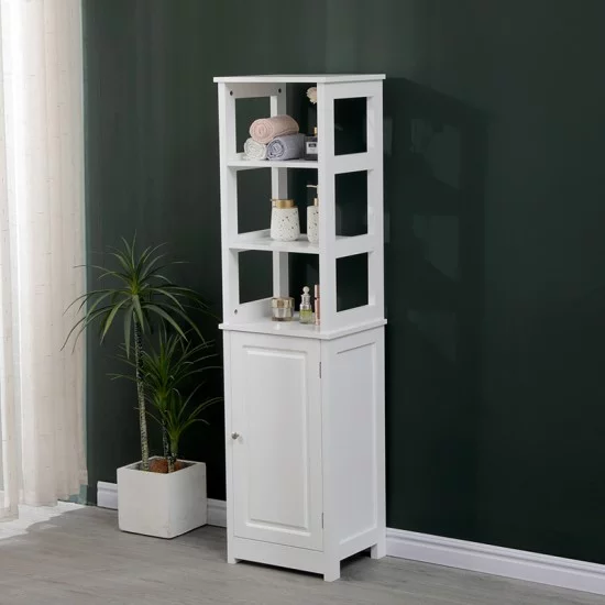 Ντουλάπι-στήλη Larben  mdf λευκό 40x33x150εκ