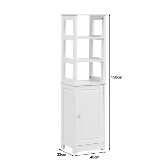 Ντουλάπι-στήλη Larben  mdf λευκό 40x33x150εκ