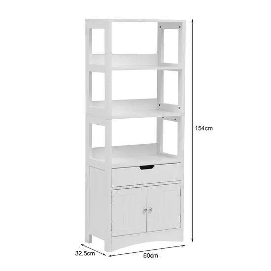 Ντουλάπι-στήλη Sejo  mdf λευκό 60x32.5x154εκ