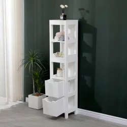 Ντουλάπι-στήλη Kelby  mdf λευκό 30x30x144εκ
