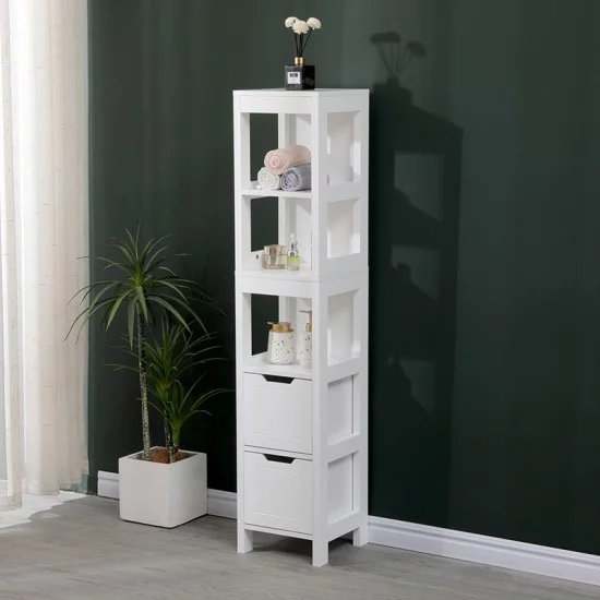 Ντουλάπι-στήλη Kelby  mdf λευκό 30x30x144εκ