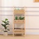 Ραφιέρα επιδαπέδια 3όροφη Scandy  mdf-rattan σε φυσική απόχρωση 44x37x110εκ