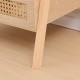 Ραφιέρα επιδαπέδια 3όροφη Scandy  mdf-rattan σε φυσική απόχρωση 44x37x110εκ