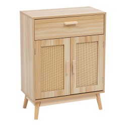 Μπουφές Scandy  ξύλο πεύκου-rattan σε φυσική απόχρωση 60x30x80εκ