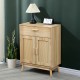 Μπουφές Scandy  ξύλο πεύκου-rattan σε φυσική απόχρωση 60x30x80εκ