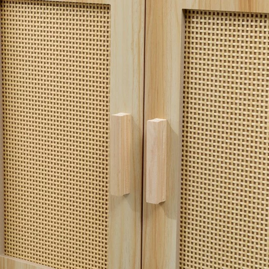Μπουφές Scandy  ξύλο πεύκου-rattan σε φυσική απόχρωση 60x30x80εκ