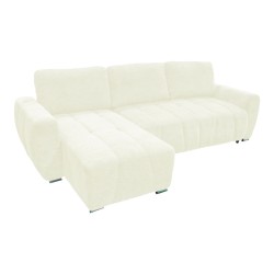 Γωνιακός αναστρέψιμος καναπές-κρεβάτι Vivad  ύφασμα σε μπεζ απόχρωση 275x164x91εκ