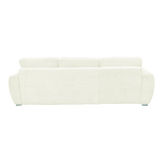 Γωνιακός αναστρέψιμος καναπές-κρεβάτι Vivad  ύφασμα σε μπεζ απόχρωση 275x164x91εκ