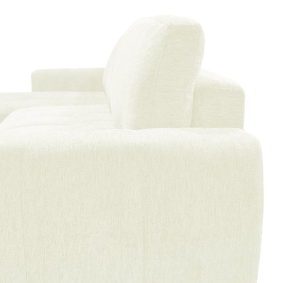 Γωνιακός αναστρέψιμος καναπές-κρεβάτι Vivad  ύφασμα σε μπεζ απόχρωση 275x164x91εκ