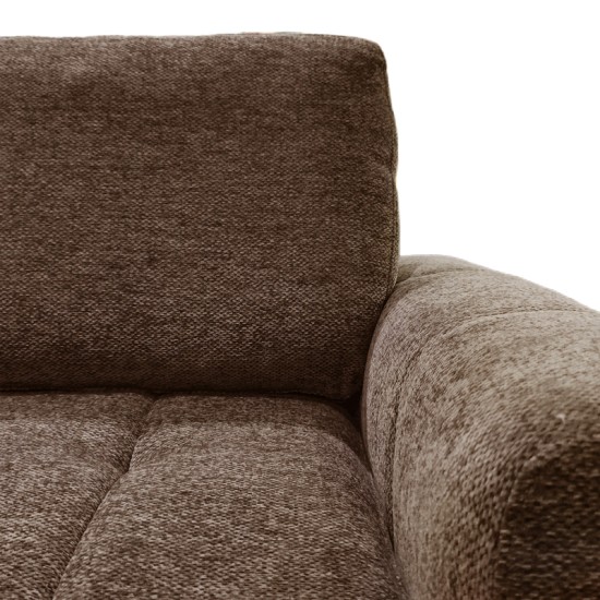 Γωνιακός αναστρέψιμος καναπές-κρεβάτι Vivad  ύφασμα σε απόχρωση σκούρο καφέ 275x164x91εκ