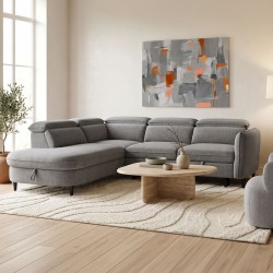 Γωνιακός καναπές κρεβάτι Napia  δεξιά γωνία με ανθρακί ύφασμα 249x210x98εκ