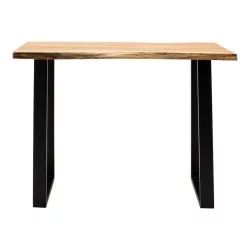 Τραπέζι μπαρ Miles  μασίφ ξύλο ακακίας 3.7-4εκ σε φυσική απόχρωση με μαύρα μεταλλικά πόδια 120x53x97εκ
