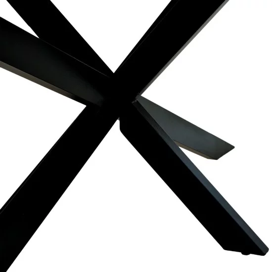 Τραπέζι Miles  μασίφ ξύλο ακακίας πάχους 3.7-4εκ σε φυσική απόχρωση με μαύρα μεταλλικά πόδια 200x100x76εκ