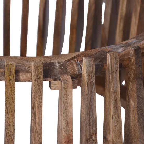 Τραπέζι σαλονιού Mable  mango ξύλο σε φυσική απόχρωση με επιφάνεια μαρμάρου Φ120x45εκ