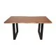 Τραπέζι Miles  μασίφ ξύλο ακακίας πάχους 3.7-4εκ σε καρυδί απόχρωση με μαύρα μεταλλικά πόδια 160x90x76εκ