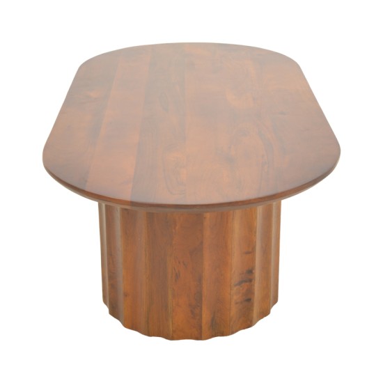 Τραπέζι σαλονιού Flute  μασίφ ξύλο μάνγκο καρυδί 130x65x40εκ