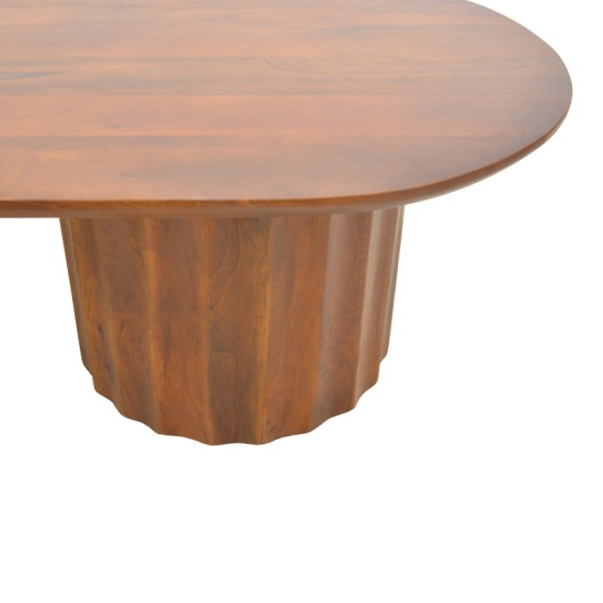 Τραπέζι σαλονιού Flute  μασίφ ξύλο μάνγκο καρυδί 130x65x40εκ