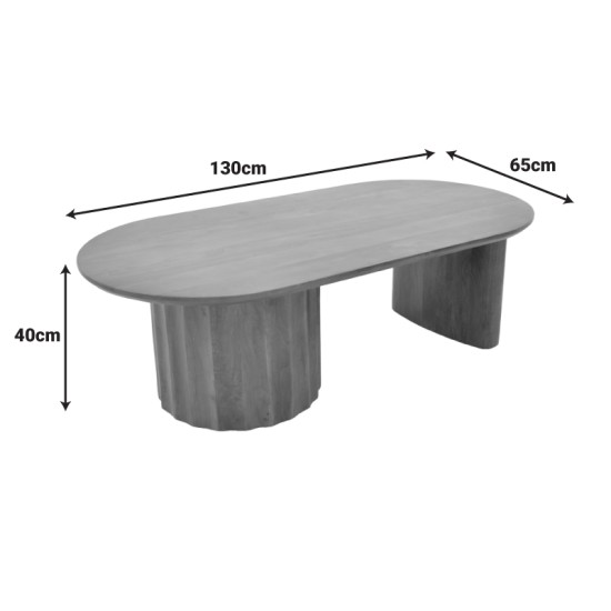 Τραπέζι σαλονιού Flute  wenge μασίφ ξύλο μάνγκο 130x65x40εκ