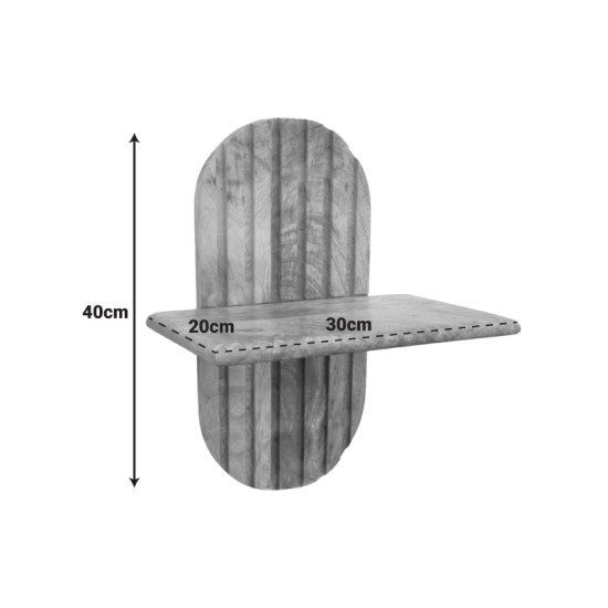 Ραφιέρα τοίχου Arcadia 3 τεμ  μασίφ ξύλο μάνγκο σε φυσική απόχρωση 30x20x40εκ