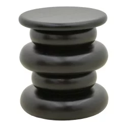 Βοηθητικό τραπέζι Circena  μασίφ μάνγκο ξύλο μαύρο Φ40x45εκ