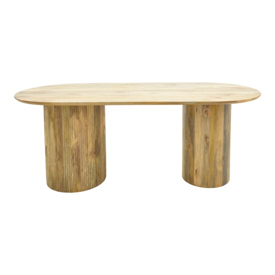 Τραπέζι Flute  μασίφ μάνγκο ξύλο σε φυσική απόχρωση 200x90x76εκ