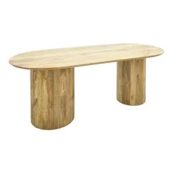 Τραπέζι Flute  μασίφ μάνγκο ξύλο σε φυσική απόχρωση 200x90x76εκ