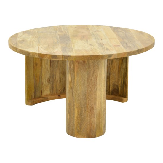 Τραπέζι σαλονιού Orban  μασίφ μάνγκο ξύλο σε φυσική απόχρωση Φ80x45εκ