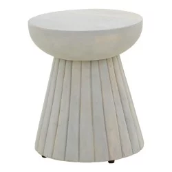 Βοηθητικό τραπέζι Nemira  μασίφ μάνγκο ξύλο λευκό Φ30x35εκ