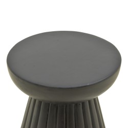 Βοηθητικό τραπέζι Nemira  μασίφ μάνγκο ξύλο μαύρο Φ30x35εκ