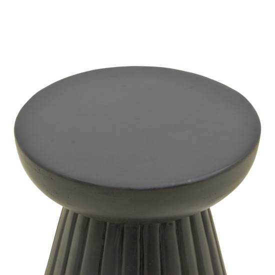 Βοηθητικό τραπέζι Nemira  μασίφ μάνγκο ξύλο μαύρο Φ30x35εκ