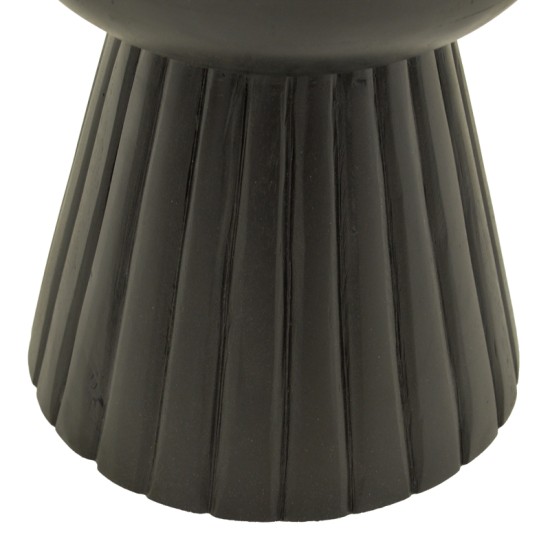 Βοηθητικό τραπέζι Nemira  μασίφ μάνγκο ξύλο μαύρο Φ30x35εκ