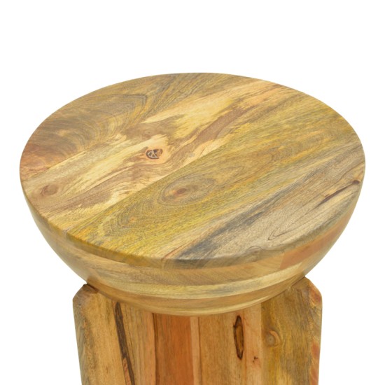 Βοηθητικό τραπέζι Jenby  μασίφ μάνγκο ξύλο σε φυσική απόχρωση Φ40x50εκ