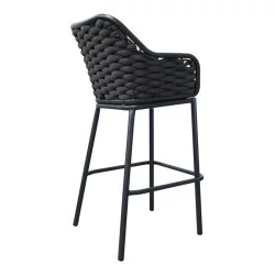 Σκαμπό μπαρ Zuki  αλουμίνιο με γκρι σκελετό και μαξιλάρι 55x54x109εκ