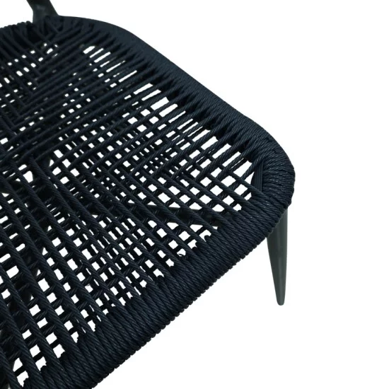 Καρέκλα στοιβαζόμενη Agus αλουμίνιο-pe rattan σε μαύρη απόχρωση 55x63x77εκ Καρέκλα στοιβαζόμενη Agus αλουμίνιο-pe rattan σε μαύρη απόχρωση 55x63x77εκ