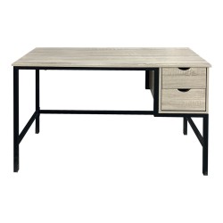 Γραφείο εργασίας Ramen  σε sonoma απόχρωση με μαύρα μεταλλικά πόδια 120x48x76εκ