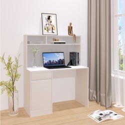 Γραφείο εργασίας Secreta  με ράφι σε λευκή απόχρωση 110x50x135εκ